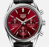  Shop Authentic Tag Heuer Carrera Automatic Chronograph Red Dial Black Leather Strap Watch for Men - CBK221G.FC6479 - Luxxuri