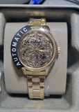  Shop Authentic Fossil Rye Automatic Skeleton Gold Dial Gold Steel Strap Watch for Women - BQ3755 - Luxxuri