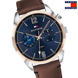  Shop Authentic Tommy Hilfiger Deacan Blue Dial Brown Leather Strap Watch for Men - 1791549 - Luxxuri