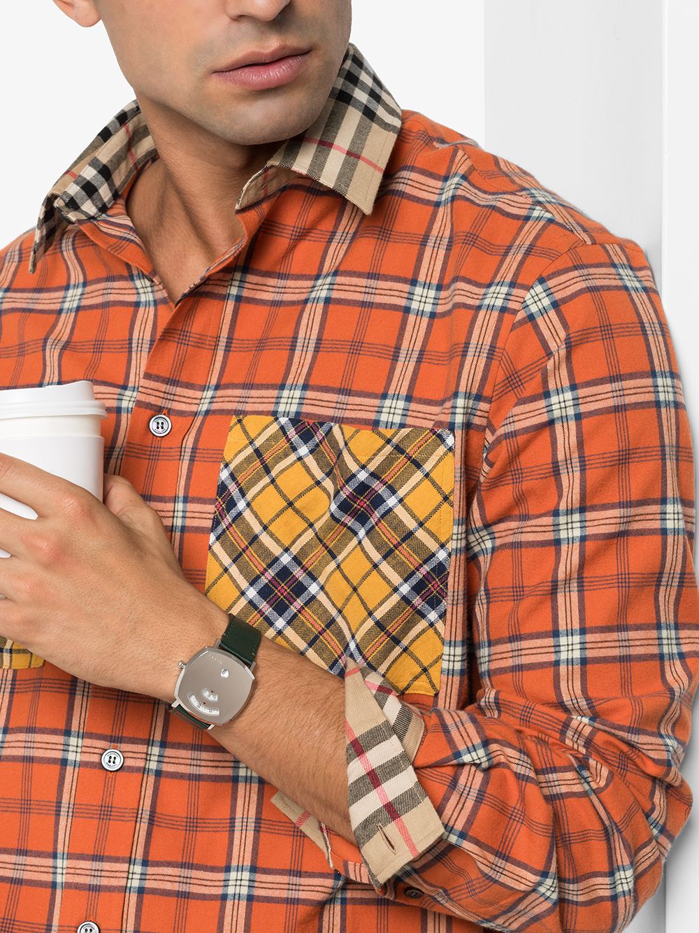  Shop Authentic Gucci Grip Silver Dial Green Leather Strap Unisex Watch - YA157412 - Luxxuri