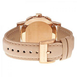  Shop Authentic Burberry The City Chronograph Rose Gold Dial Beige Leather Strap Watch For Women - BU9702 - Luxxuri