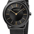  Shop Authentic Calvin Klein Minimal Black Dial Black Steel Strap Watch For Men - K3M524Z1 - Luxxuri