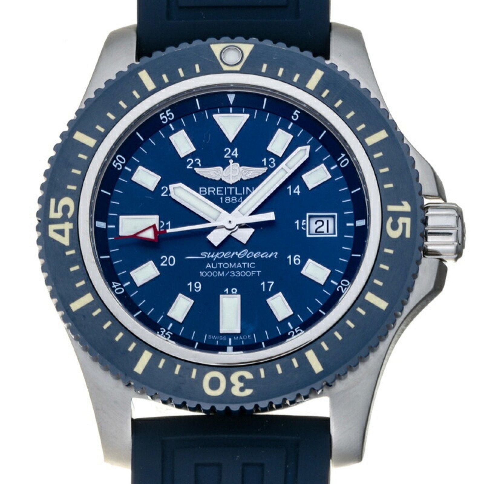  Shop Authentic Breitling Superocean 44mm Diver Pro III Special Mariner Blue Dial Blue Rubber Strap Mens Watch - Y1739316/C959 - Luxxuri