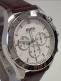  Shop Authentic Hugo Boss Ikon White Dial Brown Leather Strap Watch for Men - 1513175 - Luxxuri