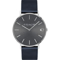 Coach Charles Grey Dial Black Leather Strap Watch for Men - 14602150