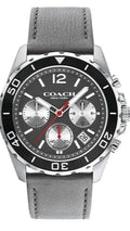 Coach Kent Grey Dial Grey Leather Strap Watch for Men - 14602561