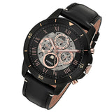 Shop Authentic Fossil Grant Sport Automatic Skeleton Black Dial Black Leather Strap Watch for Men - ME3138 - Luxxuri