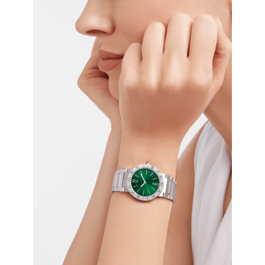  Shop Authentic Bvlgari Bvlgari Bvlgari Lady Green Dial Silver Steel Strap Watch for Women - BVLGARI103693 - Luxxuri