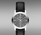  Shop Authentic Burberry The City Grey Dial Black Leather Strap Watch for Men - BU9030 - Luxxuri