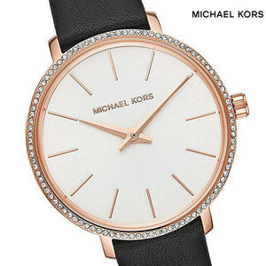  Shop Authentic Michael Kors Pyper Three Hand White Dial Black Leather Strap Watch For Women - MK2835 - Luxxuri
