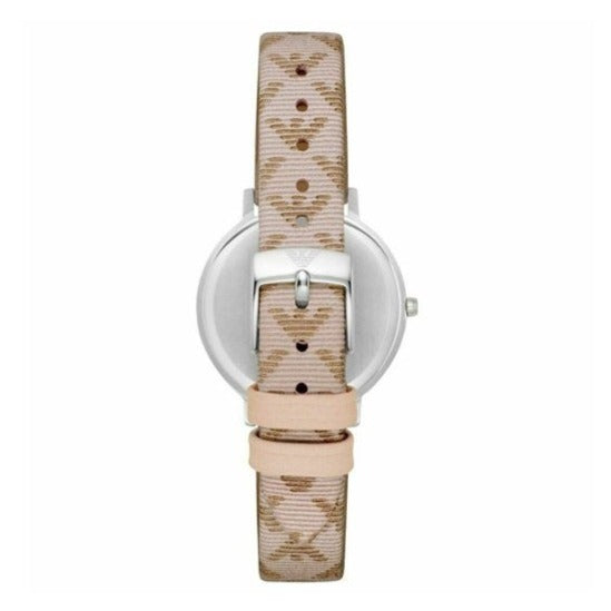  Shop Authentic Emporio Armani Gianni T Bar Quartz Silver Dial Beige Leather Strap Watch For Women - AR80007 - Luxxuri