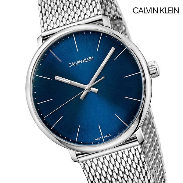  Shop Authentic Calvin Klein High Noon Quartz Blue Dial Silver Mesh Bracelet Watch for Men - K8M2112N - Luxxuri