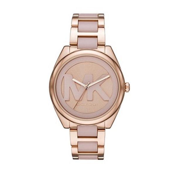  Shop Authentic Michael Kors Janelle Three Hand Rose Gold Dial Two Tone Steel Strap Watch For Women - MK7135 - Luxxuri