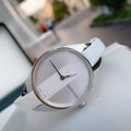 Shop Authentic Calvin Klein Rebel White Dial White Leather Strap Watch for Women - K8P231L6 - Luxxuri
