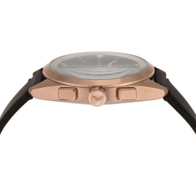  Shop Authentic Emporio Armani Claudio Chronograph Blue Dial Brown Leather Strap Watch For Men - AR11554 - Luxxuri