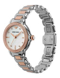  Shop Authentic Emporio Armani Three Hand Quartz Mother of Pearl Dial Two Tone Steel Strap Watch For Women - AR11569 - Luxxuri