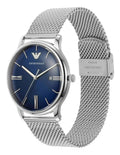  Shop Authentic Emporio Armani Minimalist Quartz Blue Dial Silver Steel Strap Watch For Men - AR11571 - Luxxuri