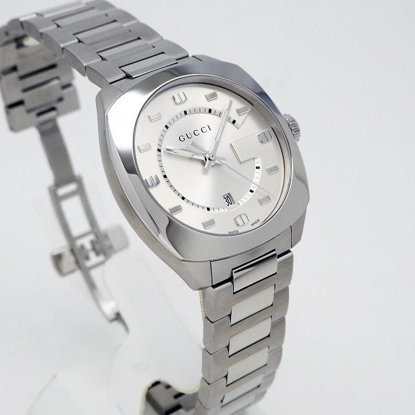  Shop Authentic Gucci GG2570 Silver Dial Silver Steel Strap Watch For Men - YA142308 - Luxxuri