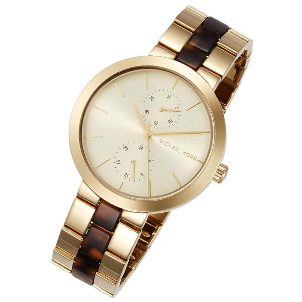 Shop Authentic Michael Kors Garner Multifunction Gold Dial Two Tone Steel Strap Watch For Women - MK6471 - Luxxuri