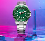  Shop Authentic Citizen Promaster Mechanical Green Dial Silver Steel Strap Watch For Men - NJ0129-87X - Luxxuri