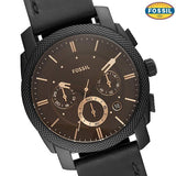  Shop Authentic Fossil Machine Chronograph Black Dial Black Leather Strap Watch for Men - FS5586 - Luxxuri
