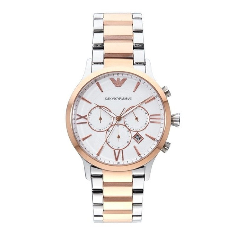  Shop Authentic Emporio Armani Giovanni Chronograph Quartz White Dial Two Tone Steel Strap Watch For Men - AR11209 - Luxxuri