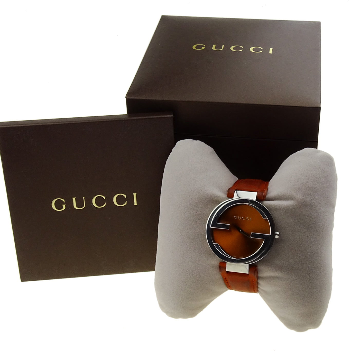  Shop Authentic Gucci Interlocking G Brown Dial Brown Leather Strap Watch For Men - YA133319 - Luxxuri