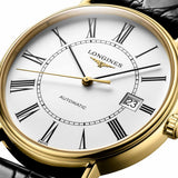  Shop Authentic Longines Presence 25.5mm Automatic White Dial Black Leather Strap Watch for Women - L4.921.2.11.2 - Luxxuri