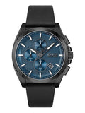  Shop Authentic Hugo Boss Grandmaster Blue Dial Black Leather Strap Watch for Men - 1513883 - Luxxuri