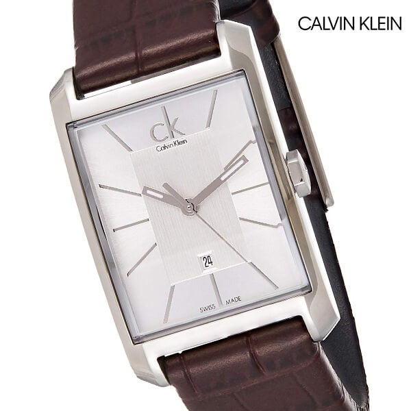  Shop Authentic Calvin Klein Window Silver Dial Brown Leather Strap Watch for Women - K2M23126 - Luxxuri
