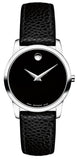  Shop Authentic Movado Museum Classic Black Dial Black Leather Strap Watch For Women - 0607015 - Luxxuri