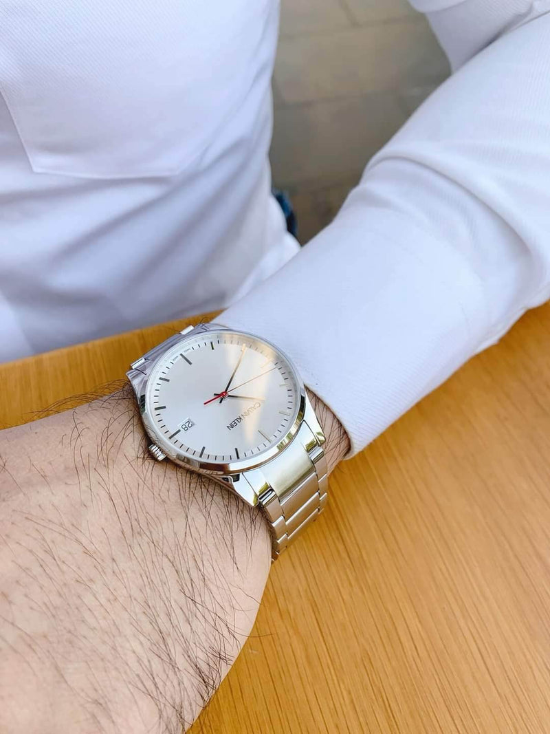 Shop Authentic Calvin Klein City Quartz White Dial Silver Steel Strap Watch for Men - K2G2G1Z6 - Luxxuri
