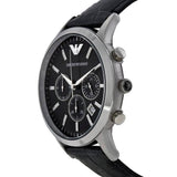  Shop Authentic Emporio Armani Renato Chronograph Black Dial Black Leather Strap Watch For Men - AR2447 - Luxxuri