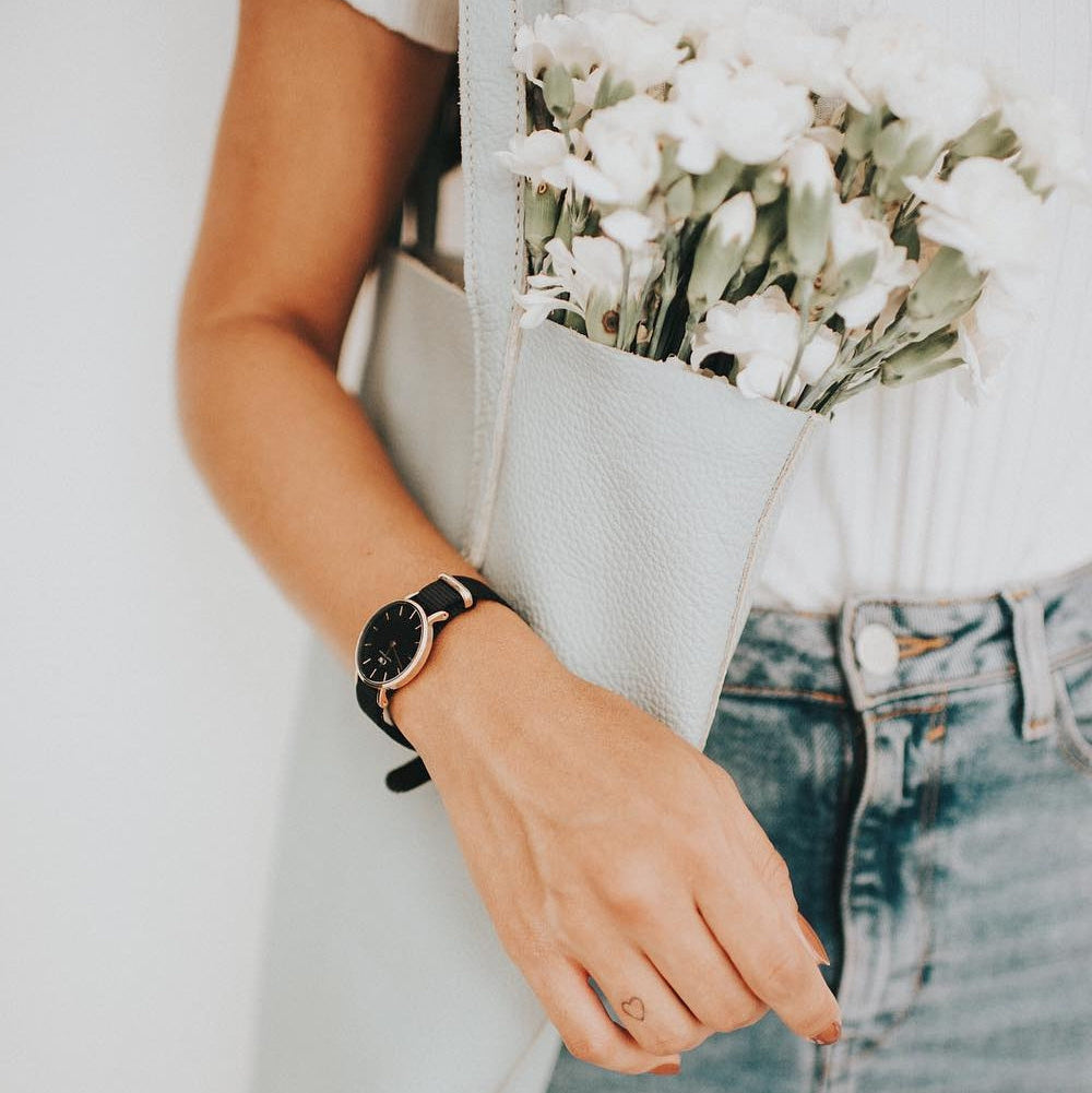  Shop Authentic Daniel Wellington Petite Cornwall Black Dial Black Nylon Strap Watch for Women - DW00100247 - Luxxuri