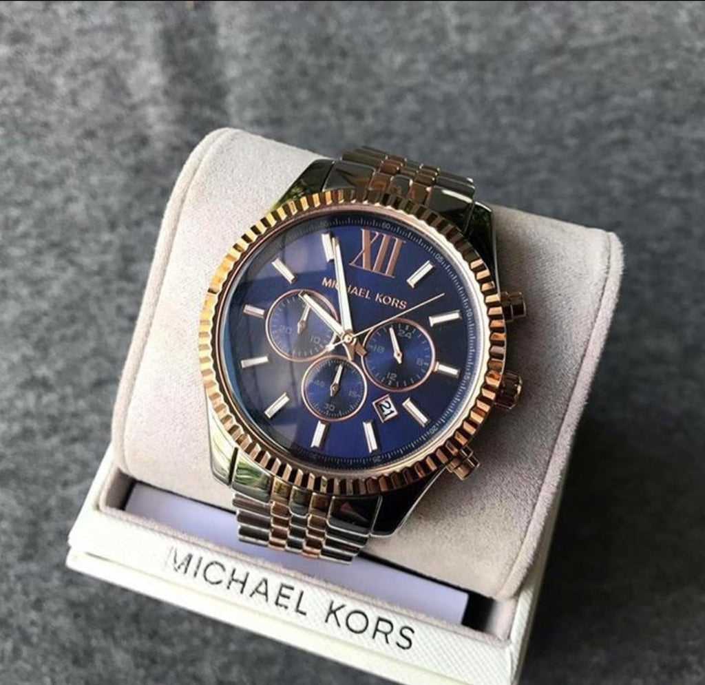  Shop Authentic Michael Kors Lexington Blue Dial Two Tone Steel Strap Watch for Men - MK8412 - Luxxuri