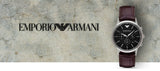  Shop Authentic Emporio Armani Renato Chronograph Black Dial Brown Leather Strap Watch For Men - AR2482 - Luxxuri