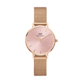  Shop Authentic Daniel Wellington Petite Melrose Pink Dial Rose Gold Mesh Strap Watch For Women - DW00100368 - Luxxuri