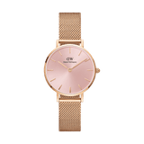  Shop Authentic Daniel Wellington Petite Melrose Pink Dial Rose Gold Mesh Strap Watch For Women - DW00100367 - Luxxuri