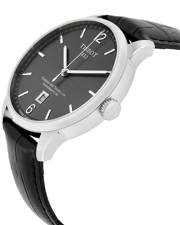  Shop Authentic Tissot Chemin Des Tourelles Powermatic 80 Black Dial Black Leather Strap Watch For Men - T099.407.16.447.00 - Luxxuri