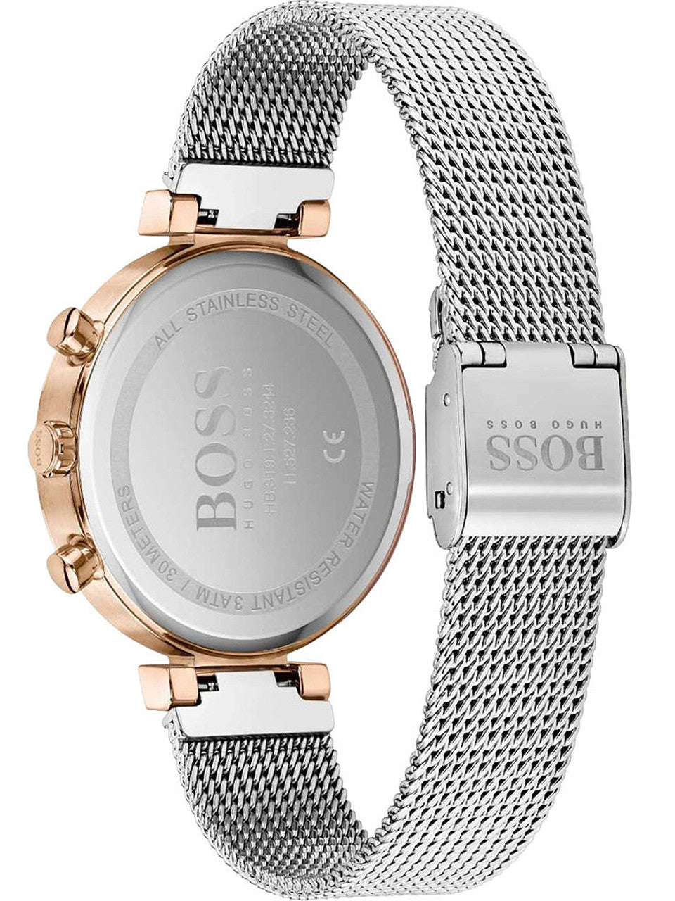 Hugo Boss Flawless Silver Dial Silver Mesh Bracelet Watch for Women -1502551