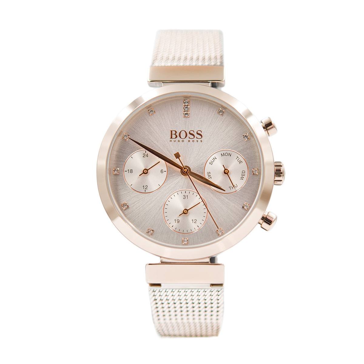  Shop Authentic Hugo Boss Flawless White Dial Gold Mesh Bracelet Watch for Women - 1502553 - Luxxuri