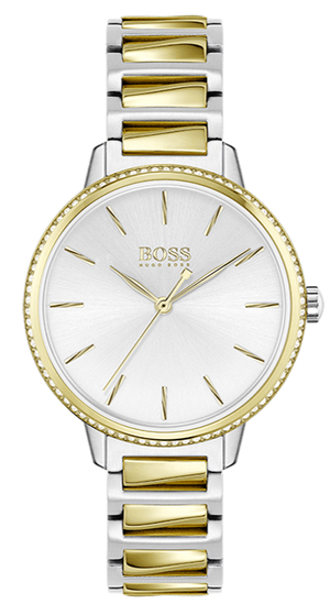 Shop Authentic Hugo Boss Signature Silver Dial Two Tone Steel Strap Watch for Women - 1502568 - Luxxuri