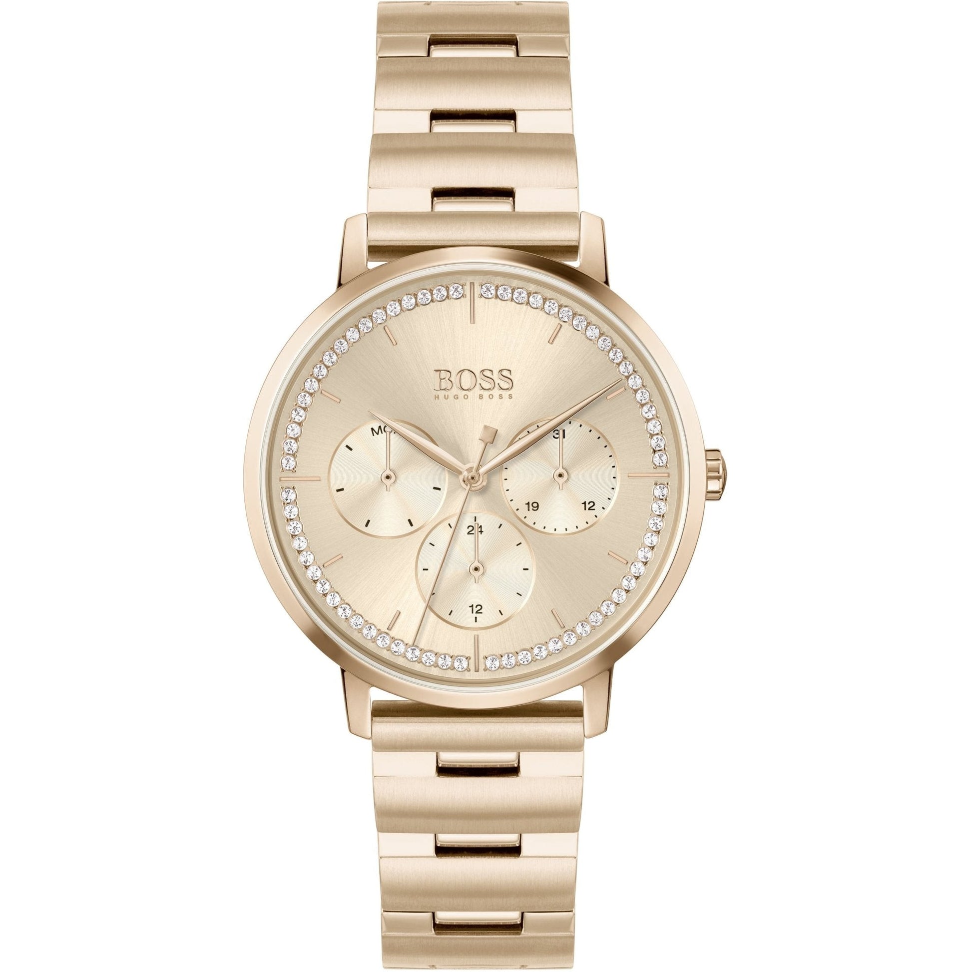  Shop Authentic Hugo Boss Prima Gold Dial Gold Steel Strap Watch for Women - 1502571 - Luxxuri