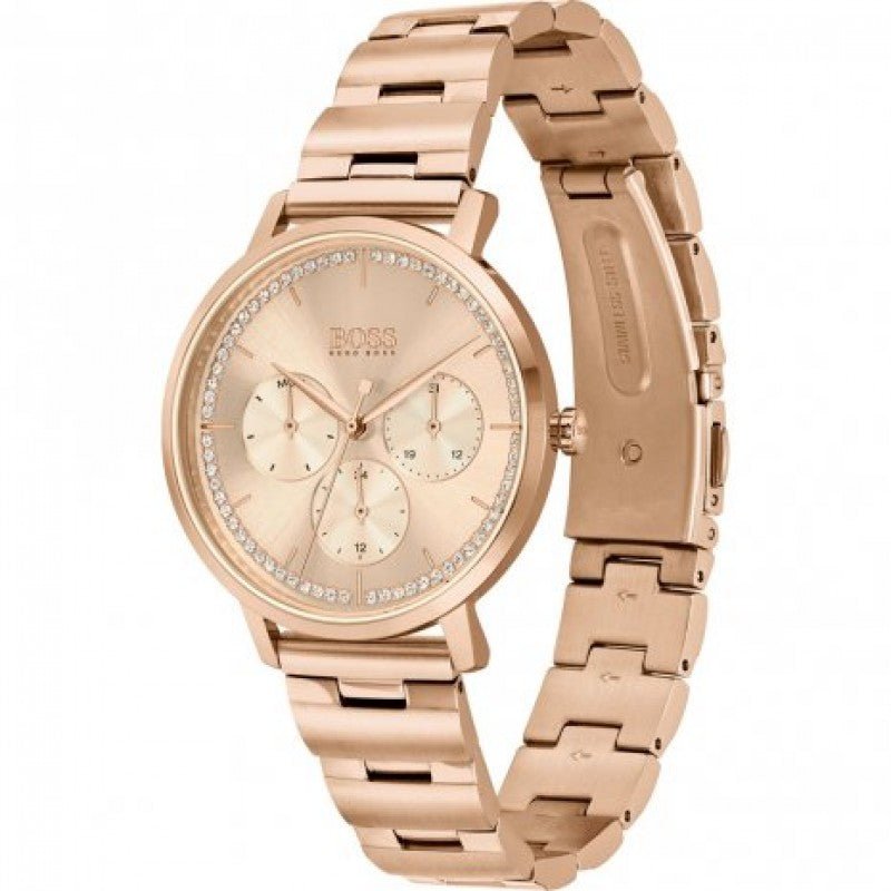 Hugo Boss Prima Gold Dial Gold Steel Strap Watch for Women - 1502571