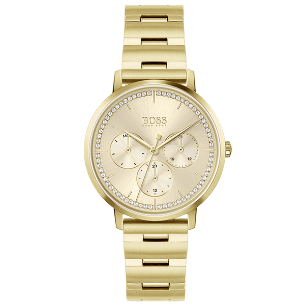  Shop Authentic Hugo Boss Prima Gold Dial Gold Steel Strap Watch for Women - 1502572 - Luxxuri