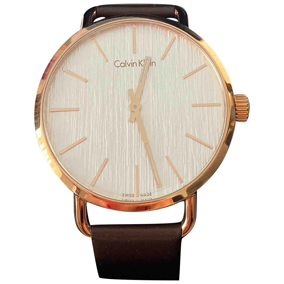  Shop Authentic Calvin Klein Even Silver Dial Brown Leather Strap Watch for Men - K7B216G6 - Luxxuri