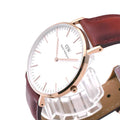  Shop Authentic Daniel Wellington Classic Suffolk White Dial Brown Leather Strap Watch For Men - DW00100122 - Luxxuri