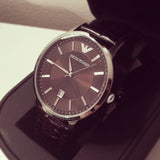  Shop Authentic Emporio Armani Renato Classic Brown Dial Brown Leather Strap Watch For Men - AR2413 - Luxxuri