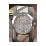  Shop Authentic Burberry The City Nova White Dial Checked Brown Leather Strap Watch for Men - BU9357 - Luxxuri