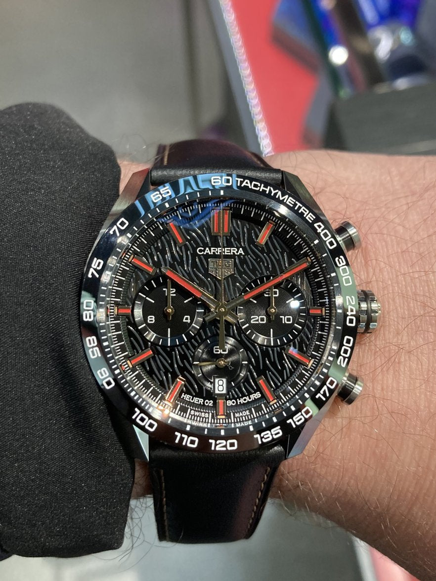  Shop Authentic Tag Heuer Carrera Year of The Rabbit Automatic Chronograph Black Dial Black Leather Strap Watch for Men - CBN2A1L.FC6521 - Luxxuri